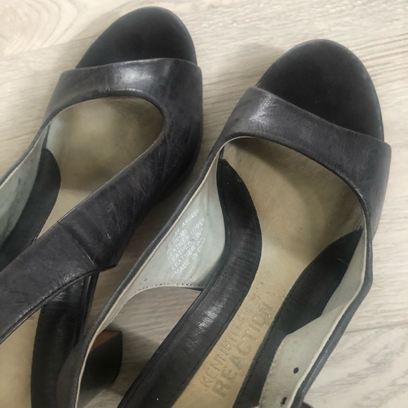 Kenneth Cole Reaction Leather Slingback Peep Heels - Picture 16 of 16